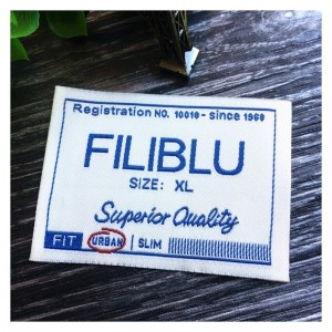 Anpassad klädetikett, handgjordt textiltygmärke